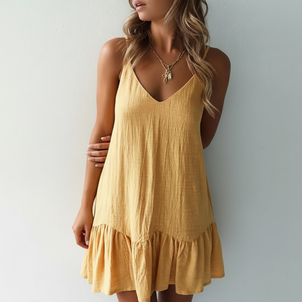 Shiloh Linen Ruffle Dress