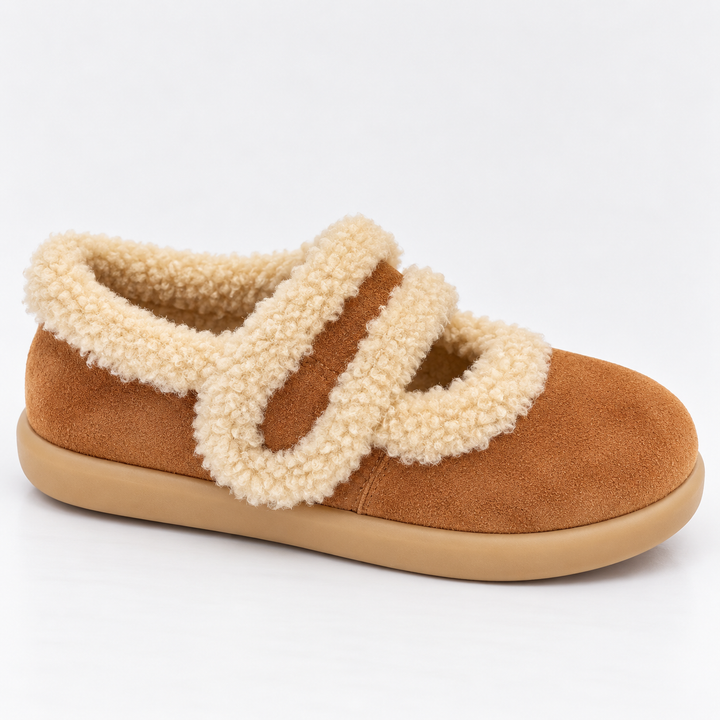 Heleana Warm Fur Suede Slippers