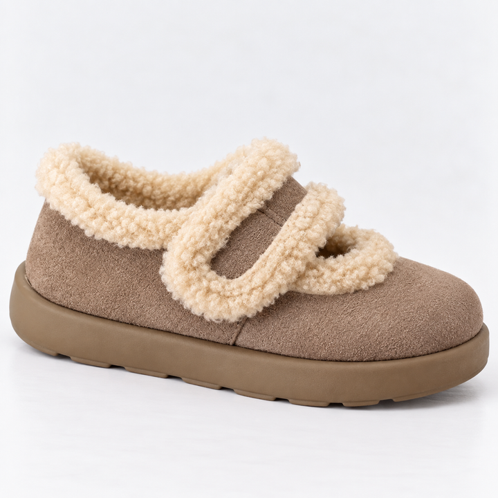 Heleana Warm Fur Suede Slippers
