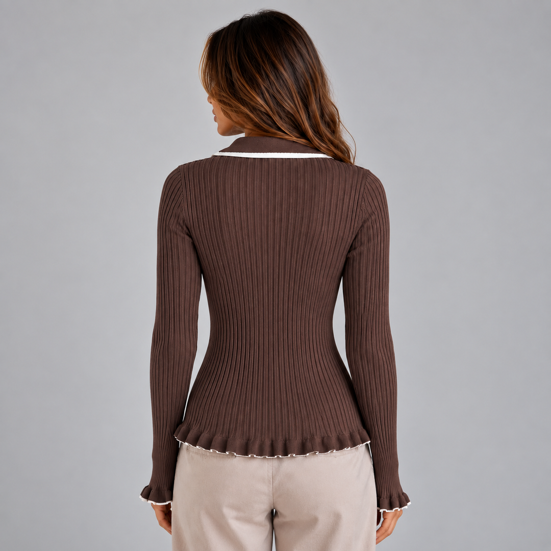 Kaylee Ribbed Knit Long Sleeve Top