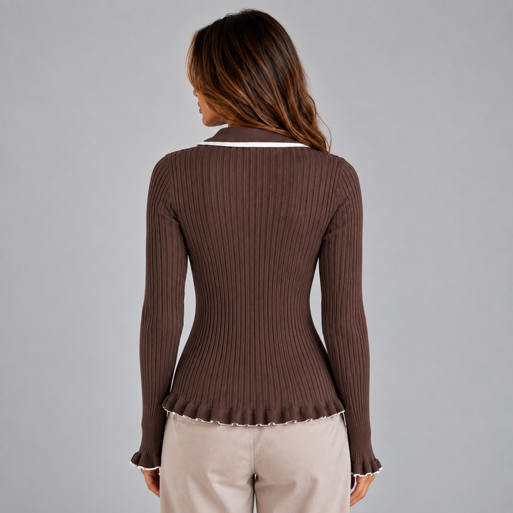 Kaylee Ribbed Knit Long Sleeve Top
