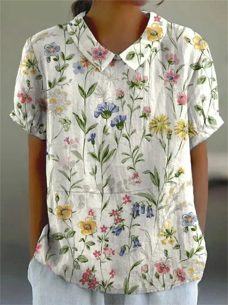 Melisara  Floral Relaxed Button Shirt