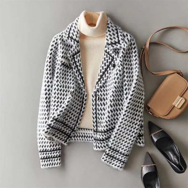 Winona Houndstooth Knit Jacket