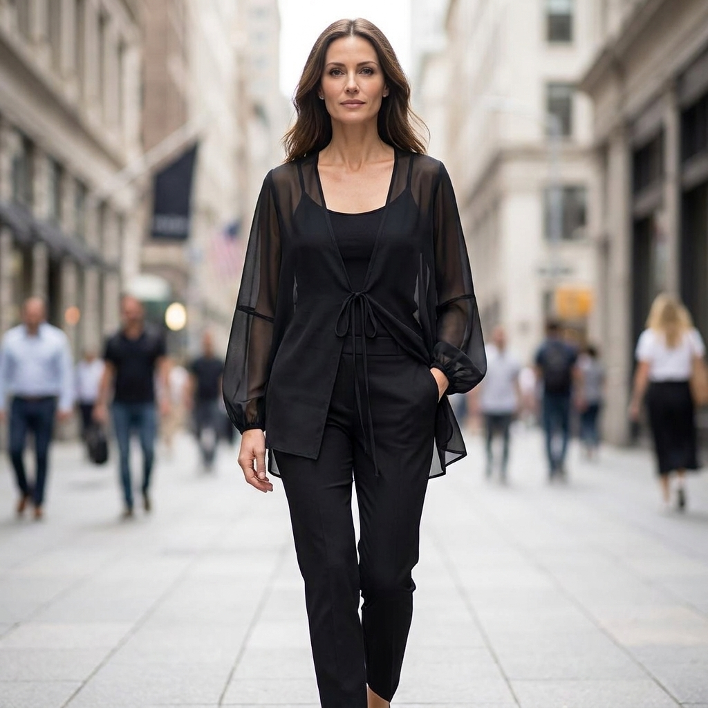 Martina Tie Front Chiffon Blouse
