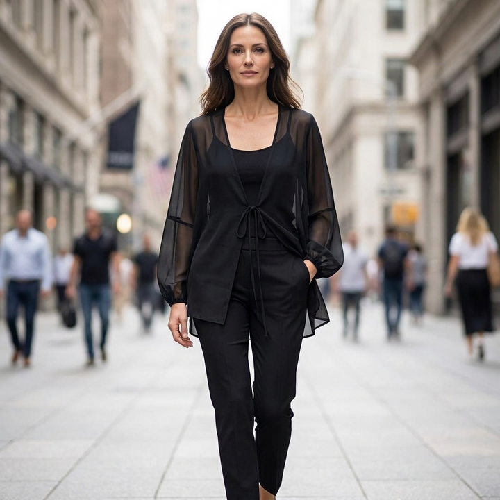 Martina Tie Front Chiffon Blouse