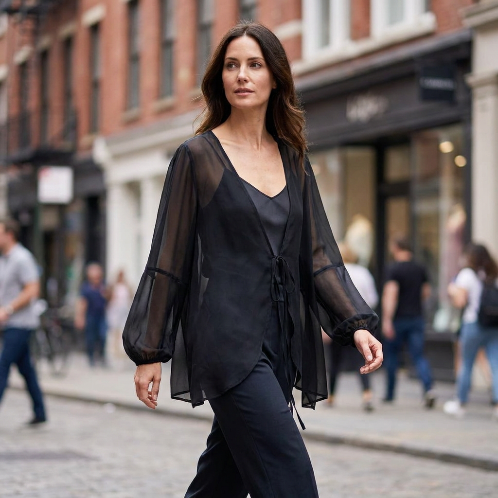 Martina Tie Front Chiffon Blouse