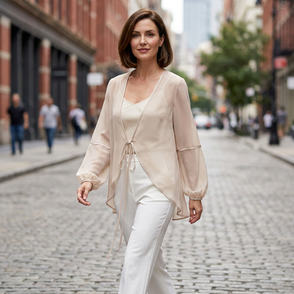 Martina Tie Front Chiffon Blouse