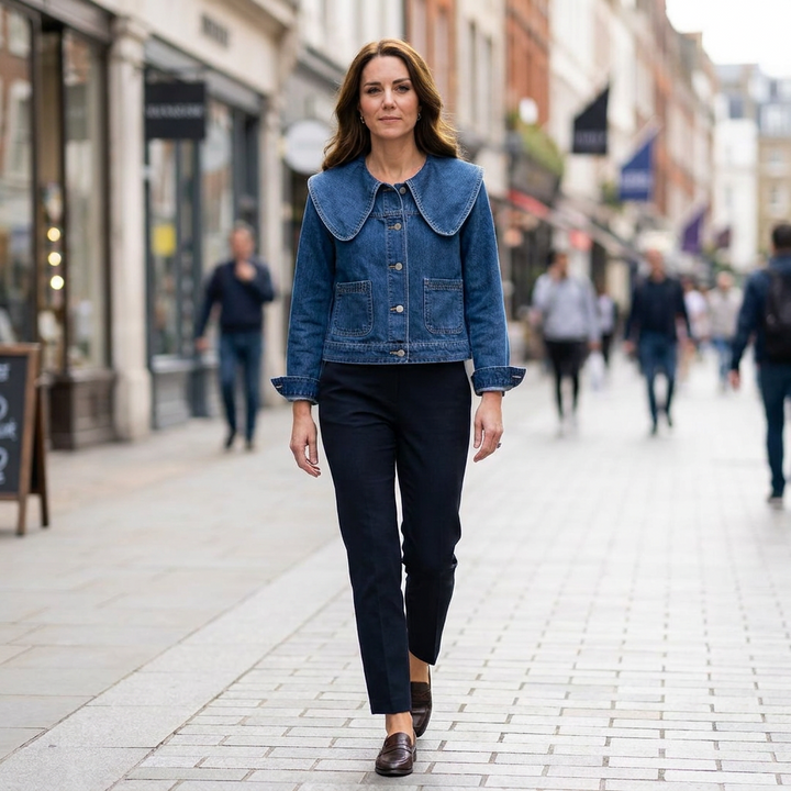 Tressa Oversized Collar Denim Jacket