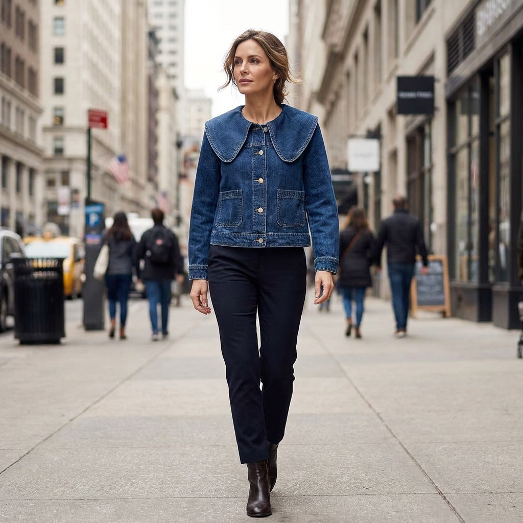 Tressa Oversized Collar Denim Jacket