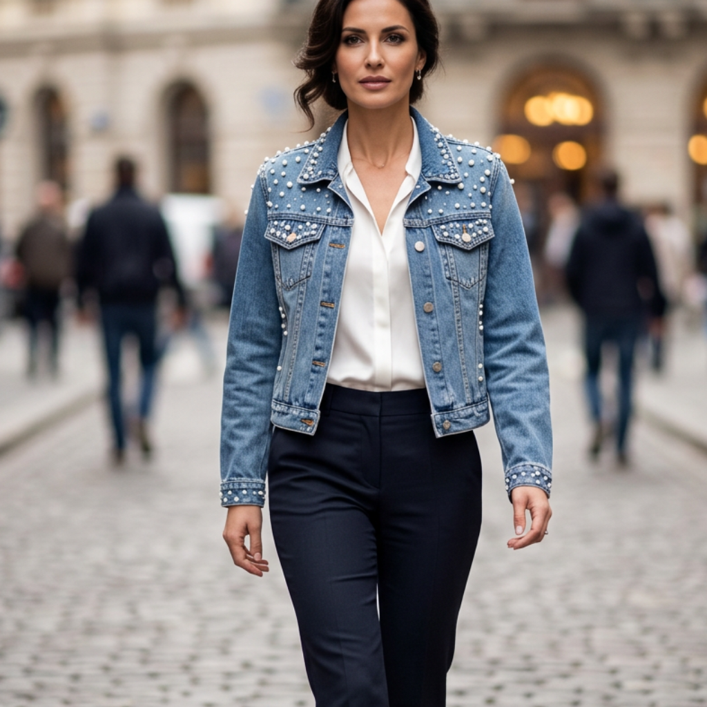 Brenna Studded Denim Jacket