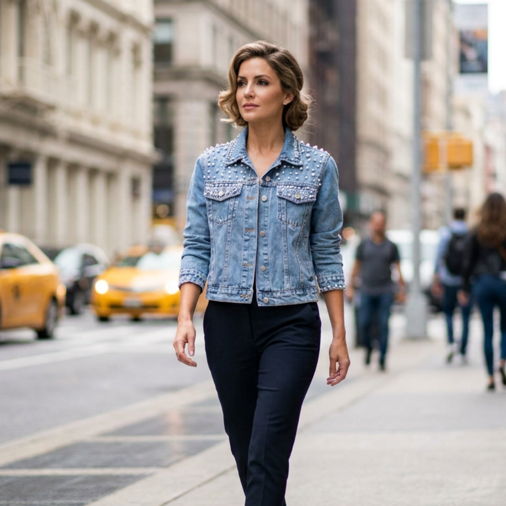 Brenna Studded Denim Jacket