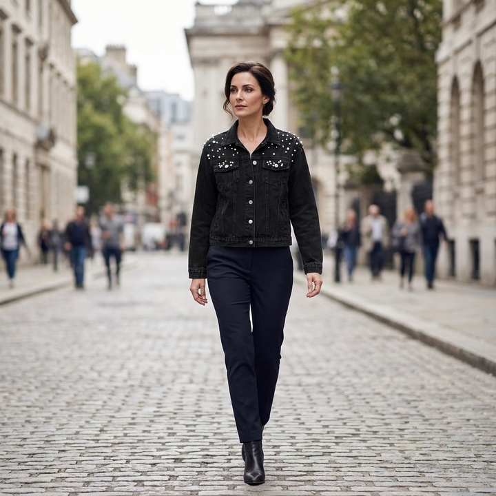 Brenna Studded Denim Jacket