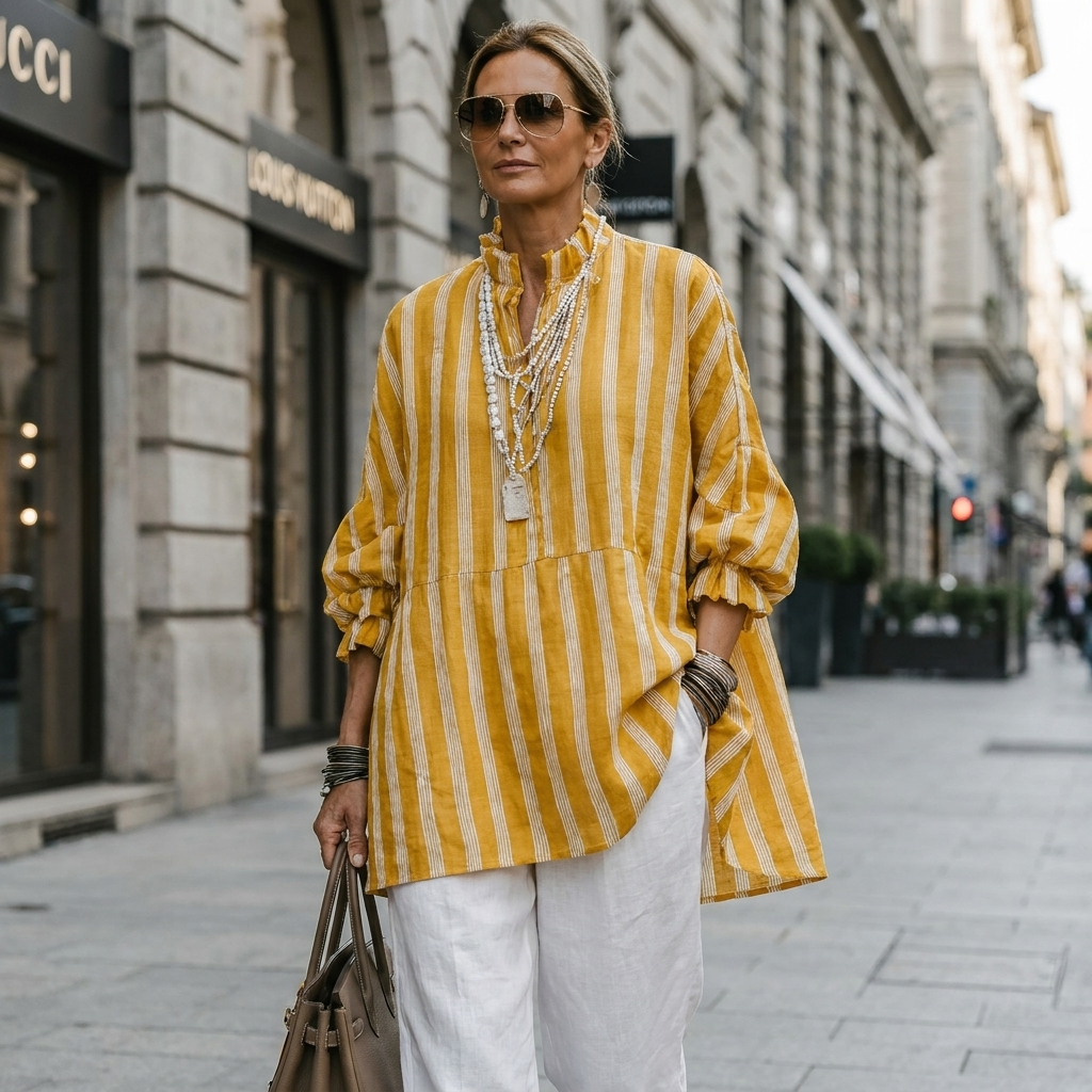 Monica Ruffle Neck Blouse
