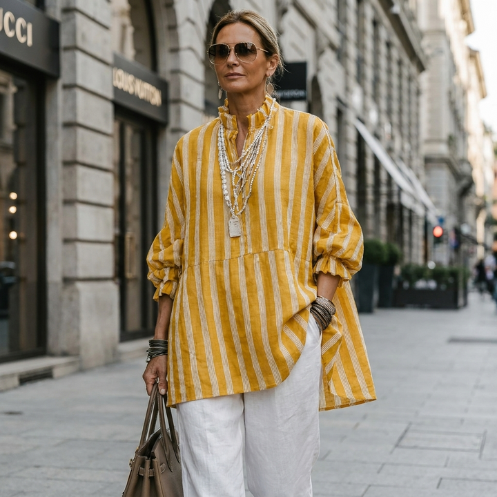 Monica Ruffle Neck Blouse