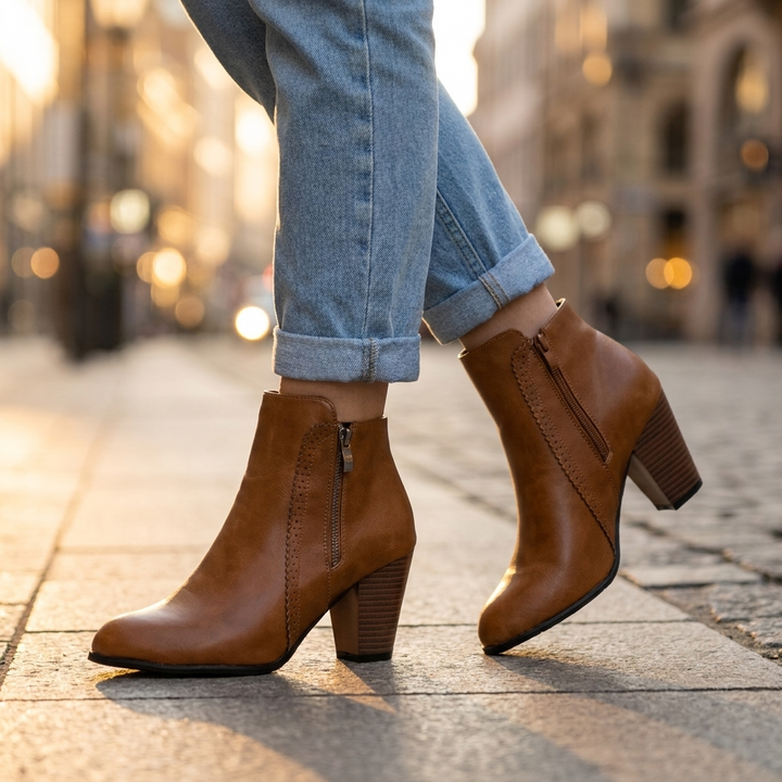 Anuk Leather Ankle Boots