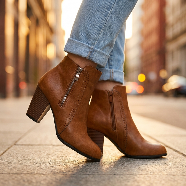 Anuk Leather Ankle Boots