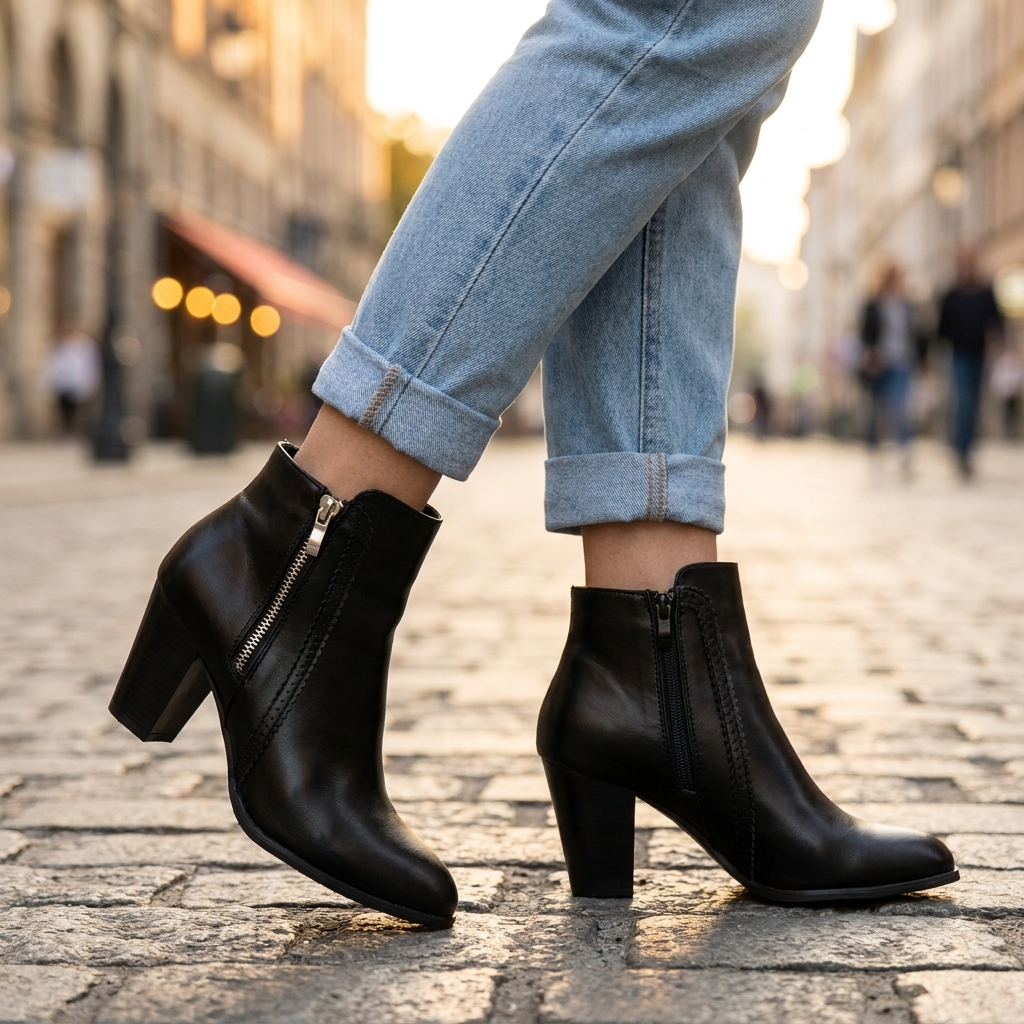Anuk Leather Ankle Boots