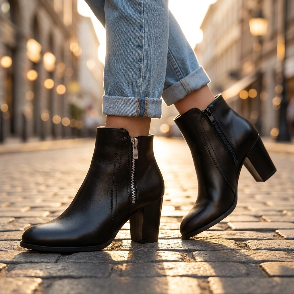 Anuk Leather Ankle Boots