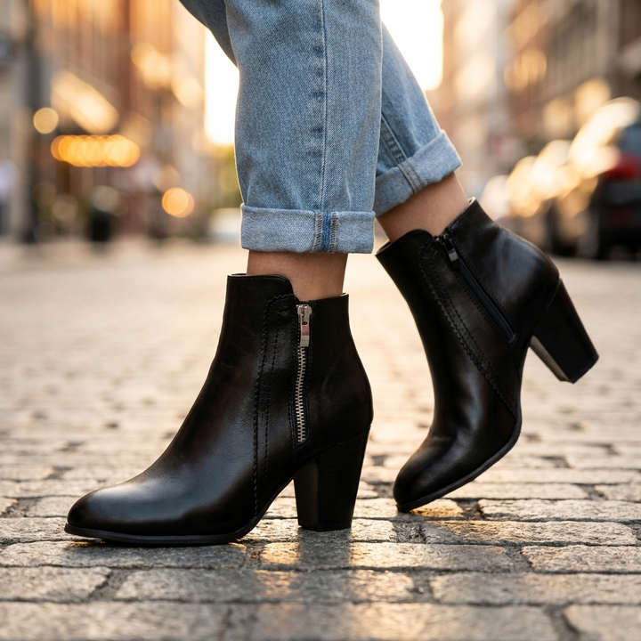 Anuk Leather Ankle Boots