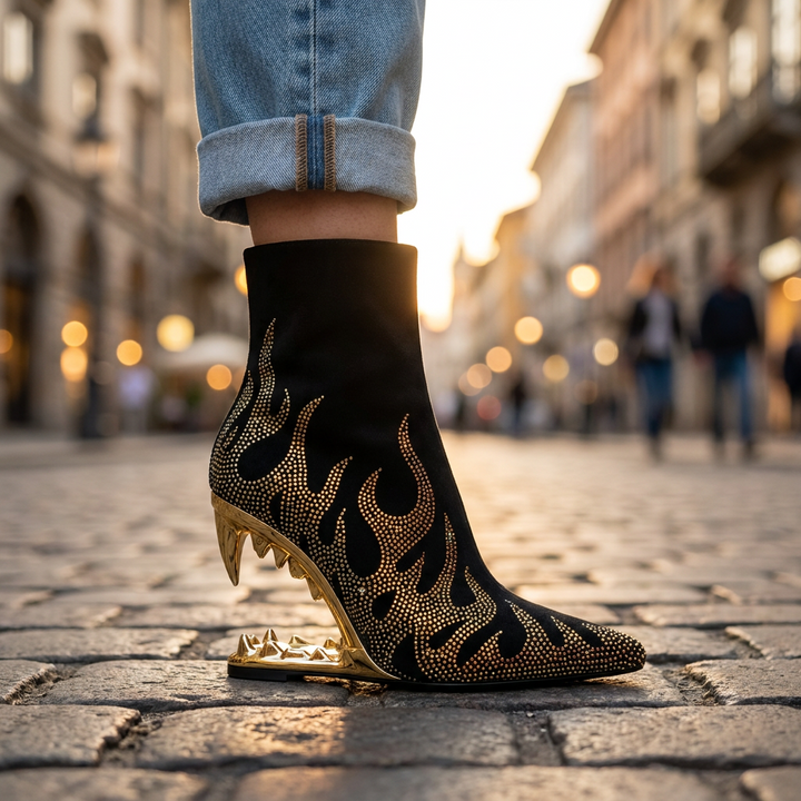 Aziel Rhinestone Heel Boots