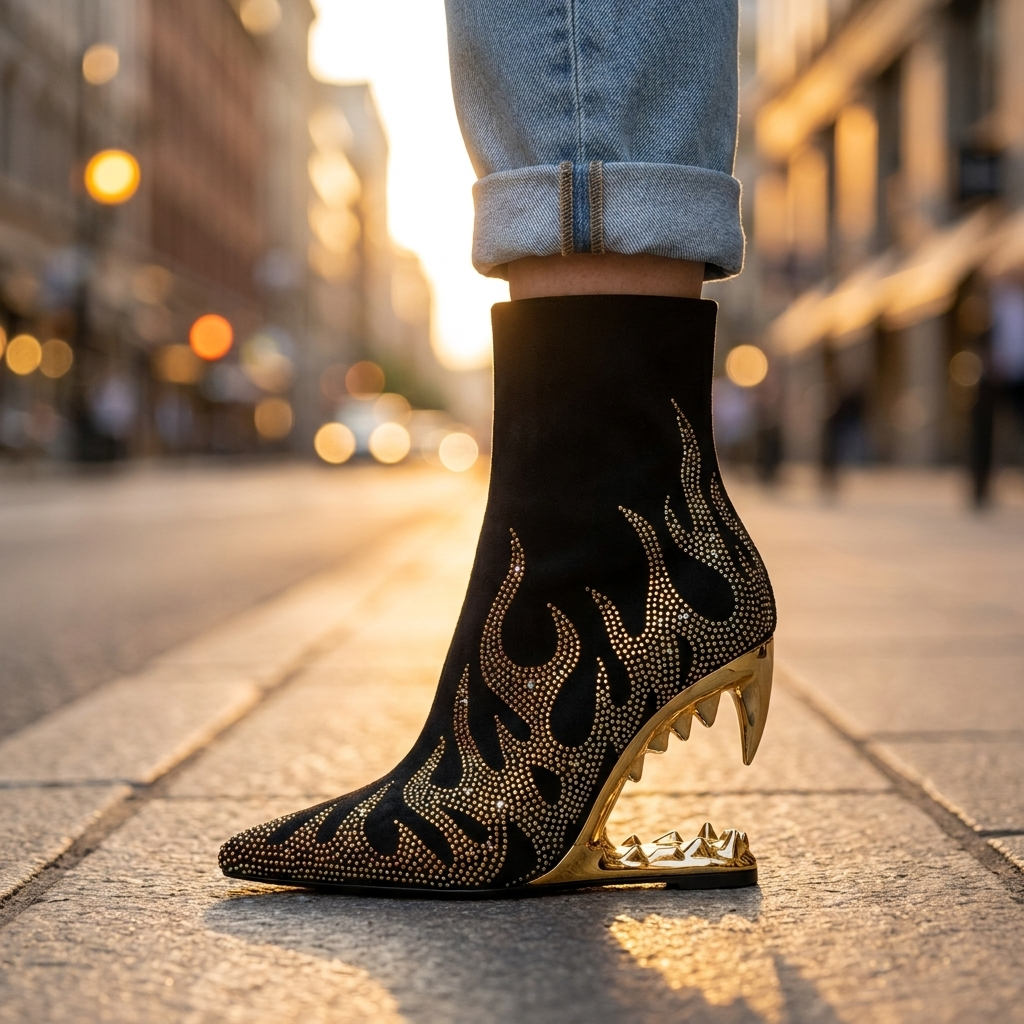 Aziel Rhinestone Heel Boots