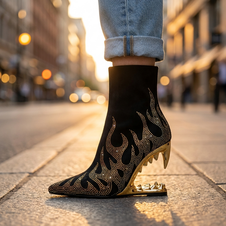 Aziel Rhinestone Heel Boots