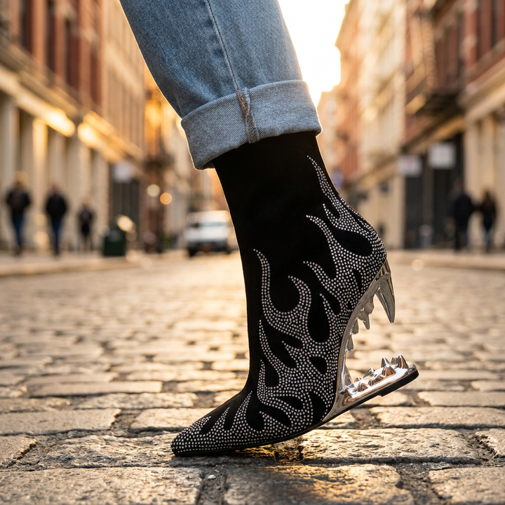 Aziel Rhinestone Heel Boots