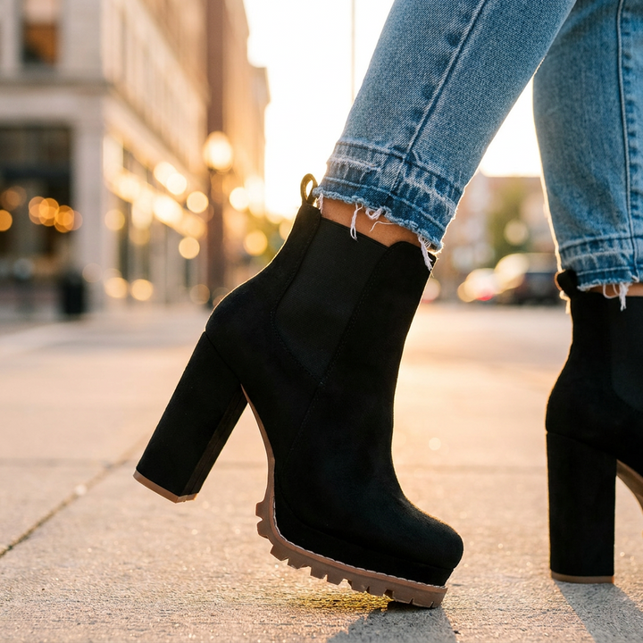 Grazia Block Heel Ankle Boots