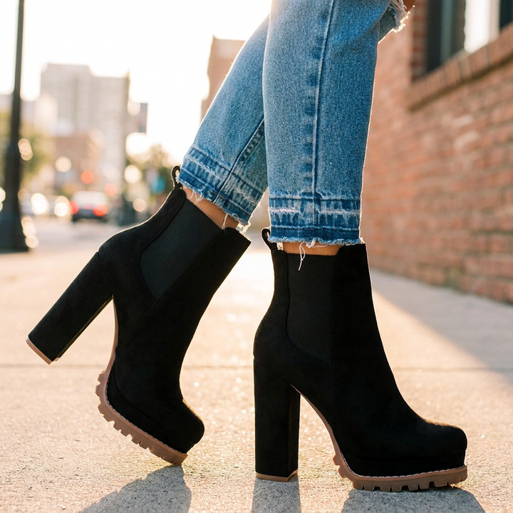 Grazia Block Heel Ankle Boots