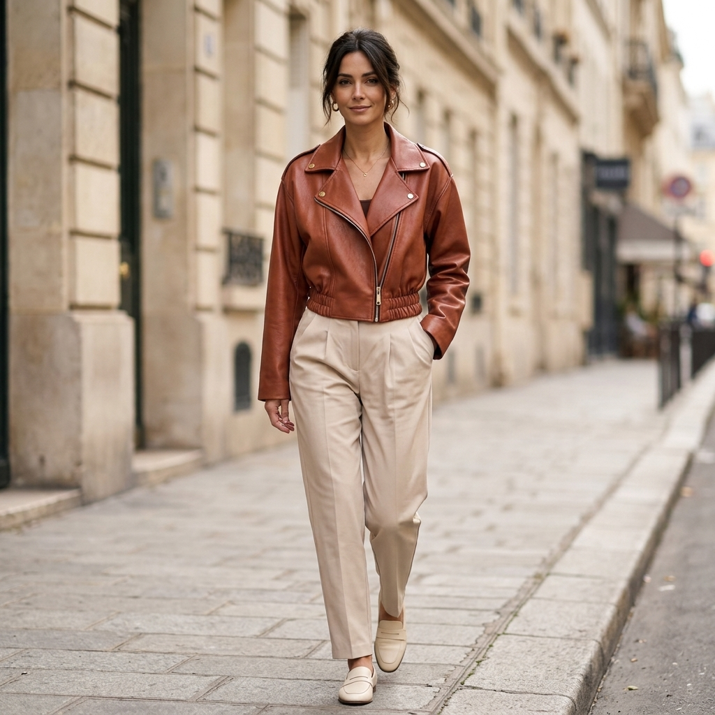 Marielle Cropped Moto Jacket