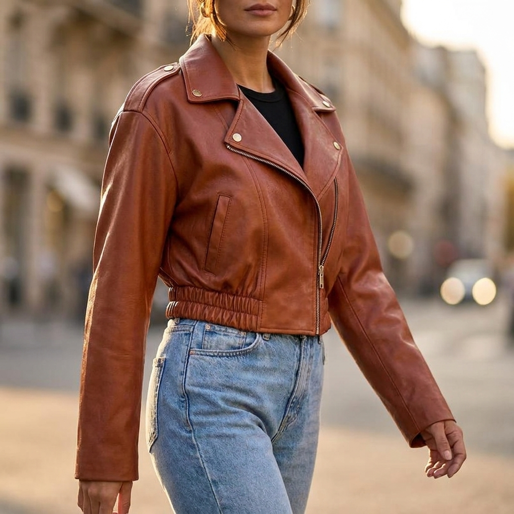 Marielle Cropped Moto Jacket