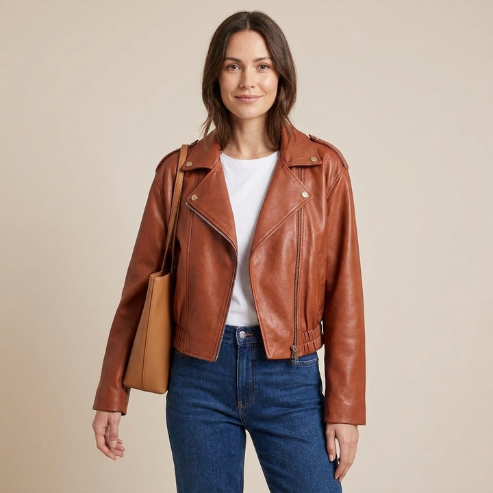 Marielle Cropped Moto Jacket