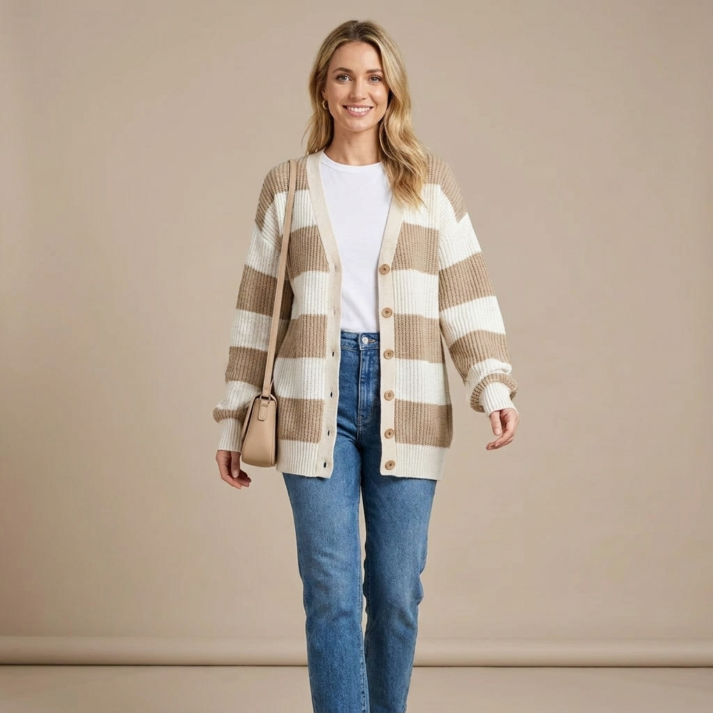 Margaux Striped Knit Cardigan