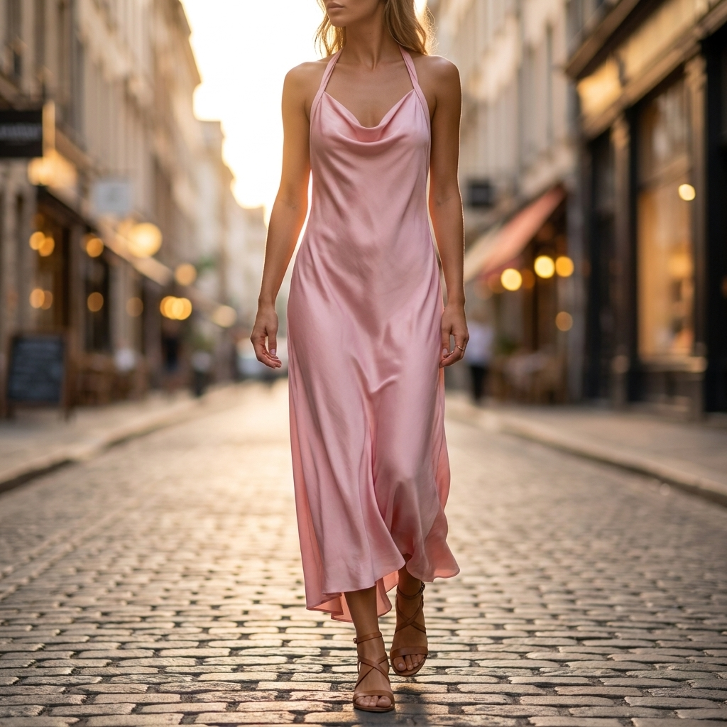 Sabine Cowl Neck Midi Dress