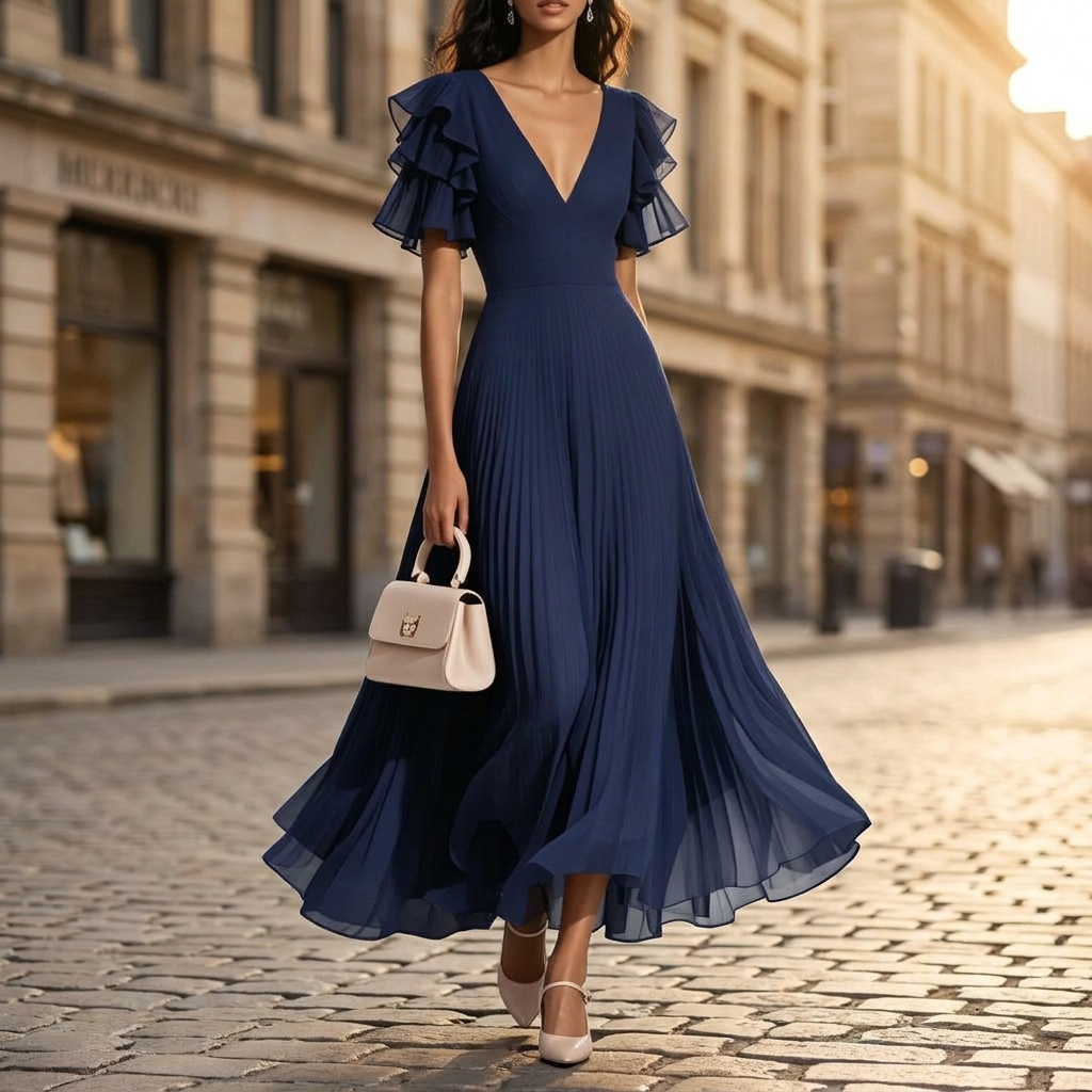 Elowen Pleated Maxi Dress