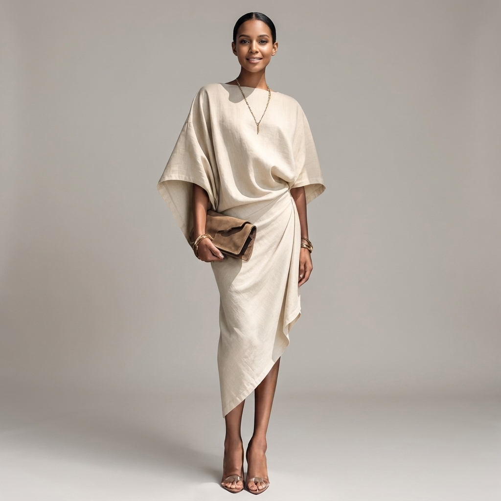 Zephira Batwing Sleeve Midi Dress