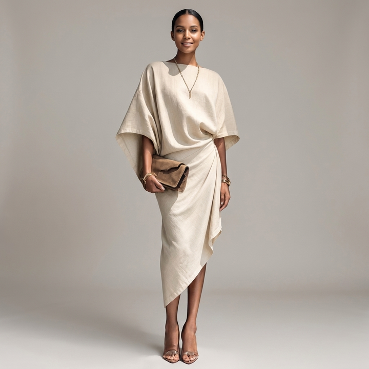 Zephira Batwing Sleeve Midi Dress