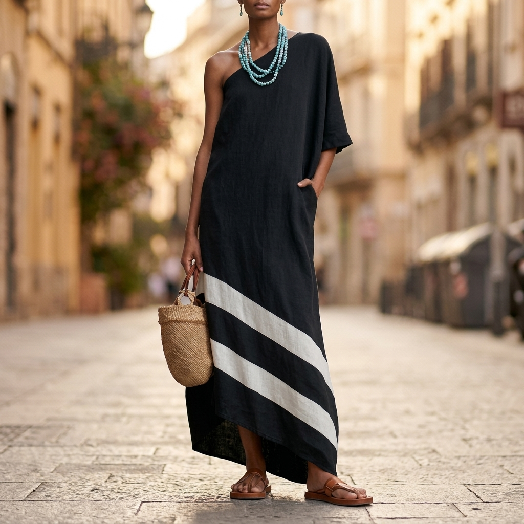 Sorina One Shoulder Maxi Dress