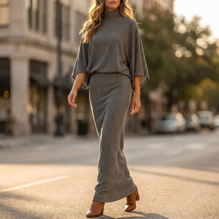 Wilhelmina Ribbed Knit Skirt Set