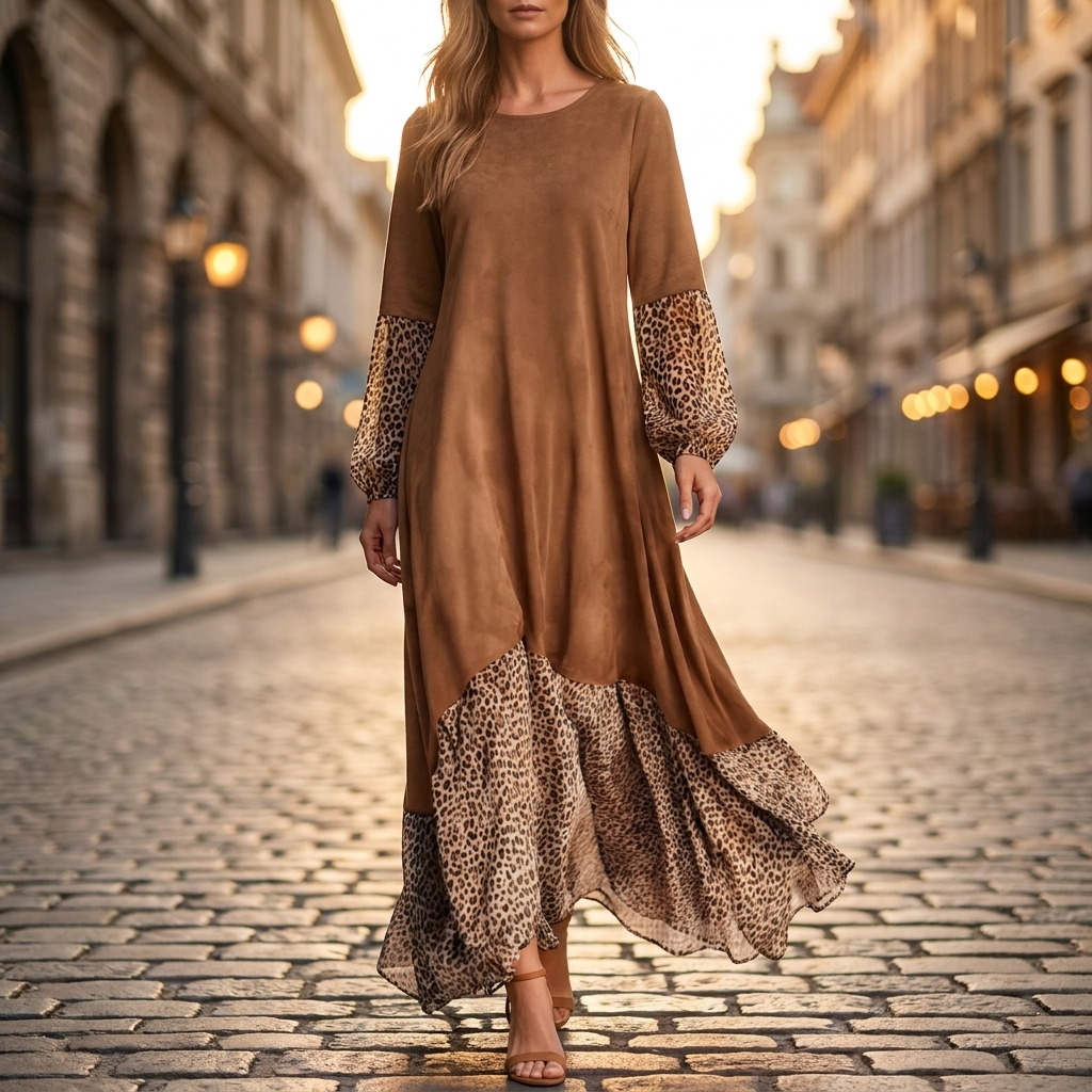 Bellamy Leopard Hem Maxi Dress