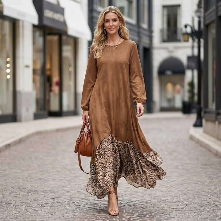 Bellamy Leopard Hem Maxi Dress