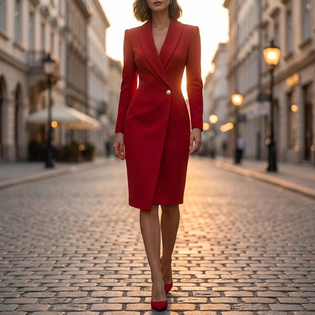 Simone Notched Lapel Dress