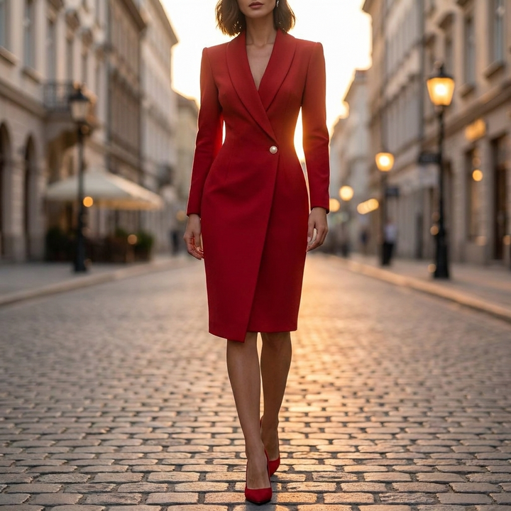 Simone Notched Lapel Dress
