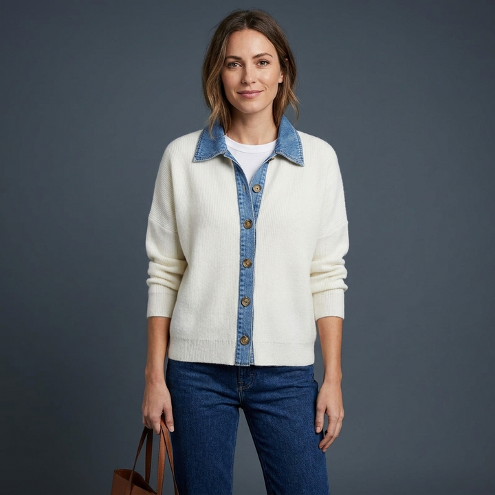 Wren Denim Placket Cardigan