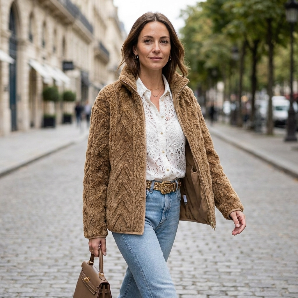 Rowena Textured Fleece Jacket