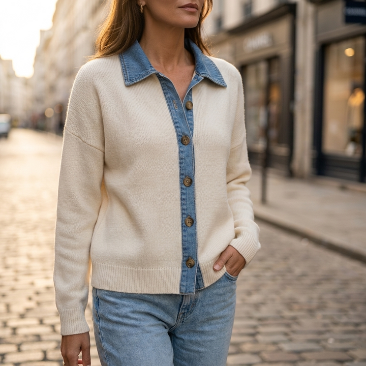 Wren Denim Placket Cardigan