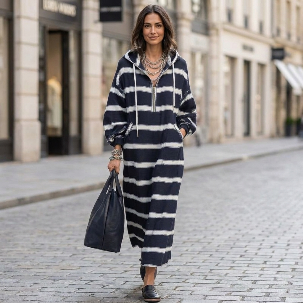 Elowen Half Zip Hoodie Dress