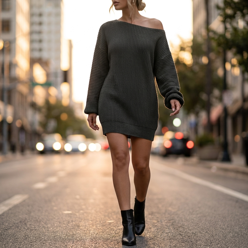 Nerissa Off Shoulder Sweater Dress