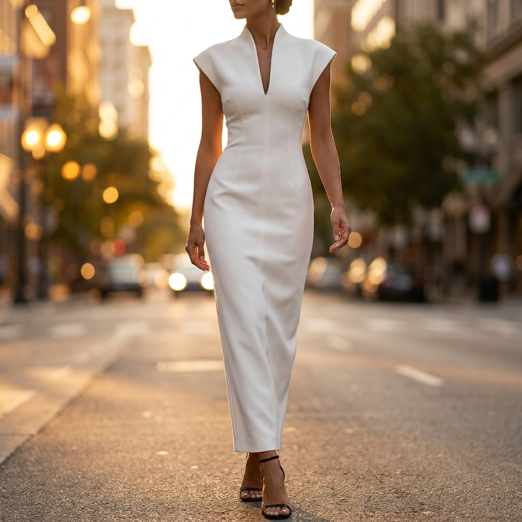 Vivienne Stand Collar Sheath Dress