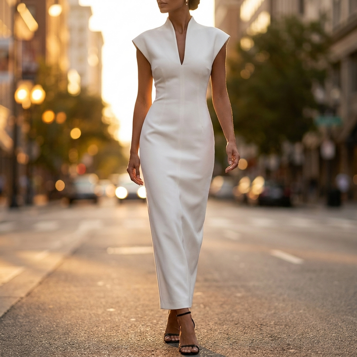 Vivienne Stand Collar Sheath Dress